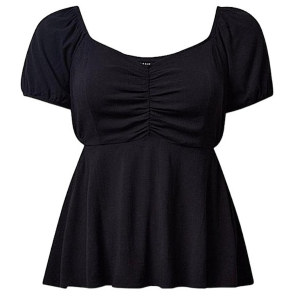 TORRID‎ Babydoll Rayon Slub With Side Cutouts Top NWT